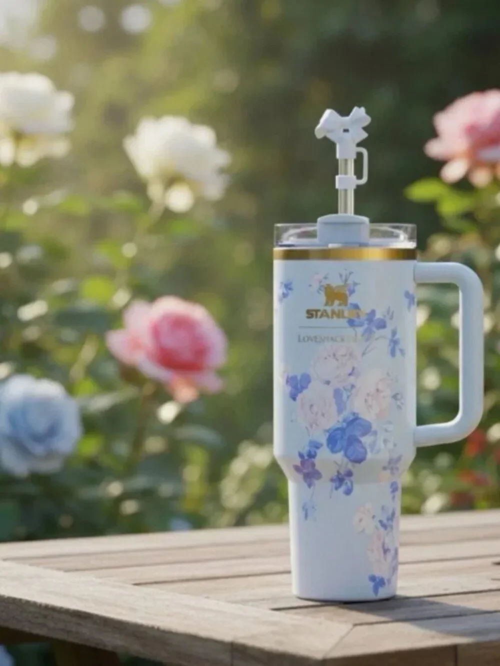STANLEY 40 OZ FLORAL BLUE LOVESHACKFANCY